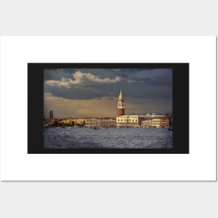 St Marks Campanile under a Stormy Sky Posters and Art